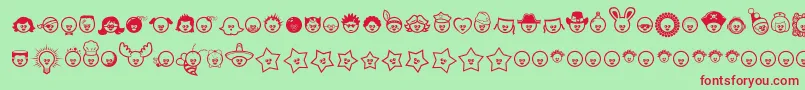 フォントGlee – 赤い文字の緑の背景