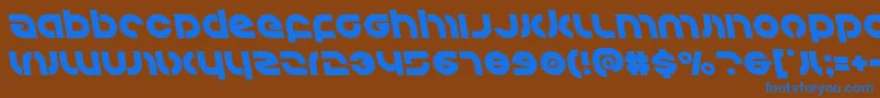 Kovacsleft Font – Blue Fonts on Brown Background