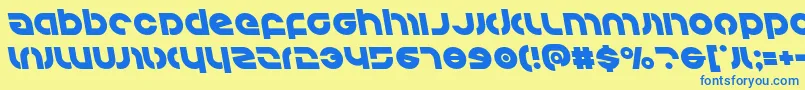 Kovacsleft Font – Blue Fonts on Yellow Background