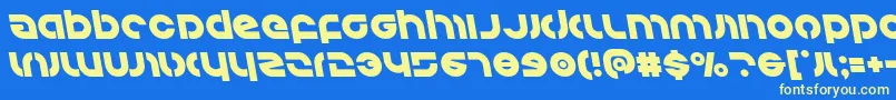 Kovacsleft Font – Yellow Fonts on Blue Background