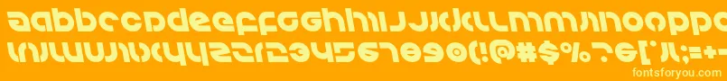 Шрифт Kovacsleft – жёлтые шрифты на оранжевом фоне