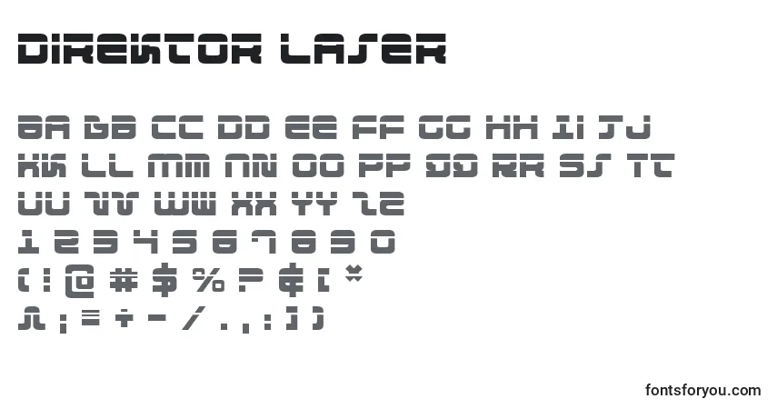 Direktor Laser-fontti – aakkoset, numerot, erikoismerkit