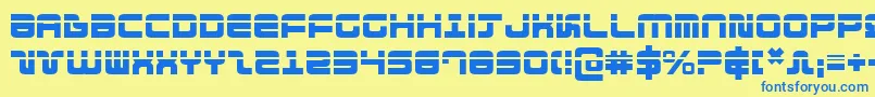 Direktor Laser Font – Blue Fonts on Yellow Background