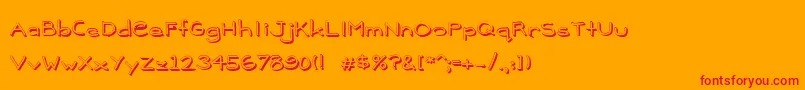 Madisonshadowed-Schriftart – Rote Schriften auf orangefarbenem Hintergrund