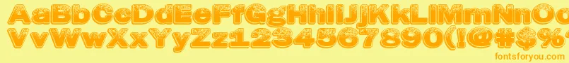 Dustyhotels Font – Orange Fonts on Yellow Background