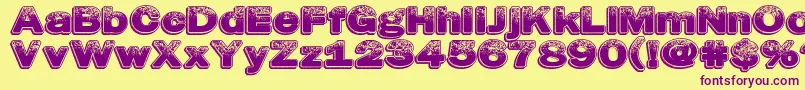 Dustyhotels Font – Purple Fonts on Yellow Background