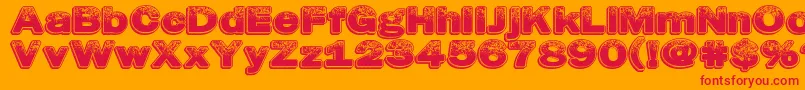 Dustyhotels Font – Red Fonts on Orange Background
