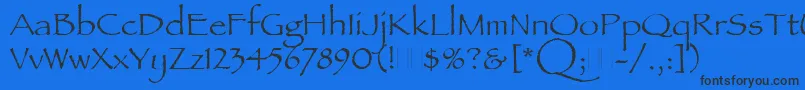 Подробнее о шрифте PapyrusPlain Шрифт PapyrusPlain – чёрные шрифты на синем фоне