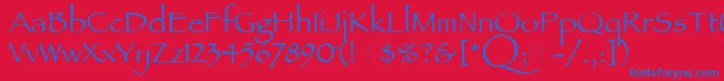 PapyrusPlain Font – Blue Fonts on Red Background