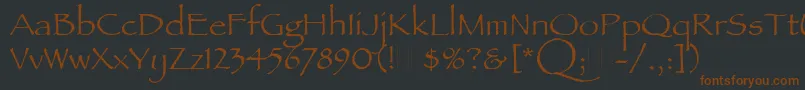 PapyrusPlain Font – Brown Fonts on Black Background