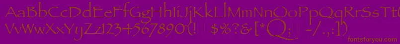 PapyrusPlain Font – Brown Fonts on Purple Background