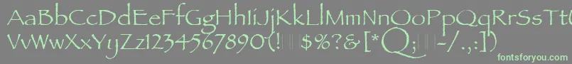 PapyrusPlain Font – Green Fonts on Gray Background