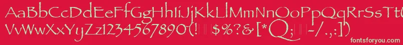 Czcionka PapyrusPlain – zielone czcionki na czerwonym tle