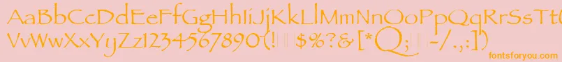 PapyrusPlain Font – Orange Fonts on Pink Background