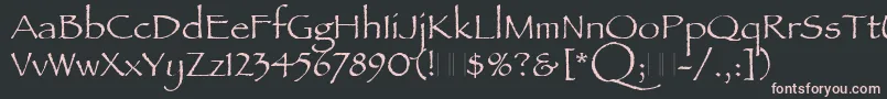 PapyrusPlain Font – Pink Fonts on Black Background