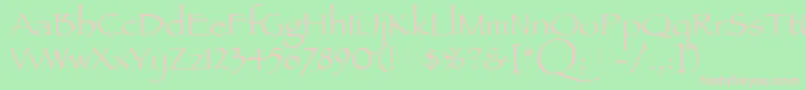 フォントPapyrusPlain – 緑の背景にピンクのフォント