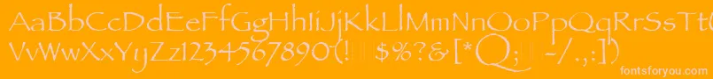 PapyrusPlain Font – Pink Fonts on Orange Background