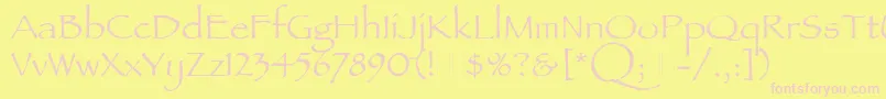 PapyrusPlain Font – Pink Fonts on Yellow Background