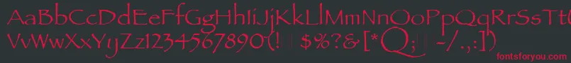 PapyrusPlain Font – Red Fonts on Black Background