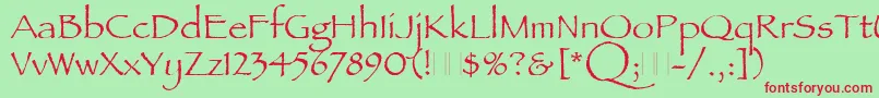 PapyrusPlain Font – Red Fonts on Green Background