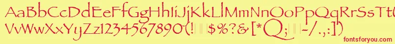 Шрифт PapyrusPlain – красные шрифты на жёлтом фоне