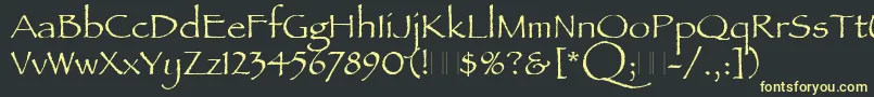 PapyrusPlain Font – Yellow Fonts on Black Background