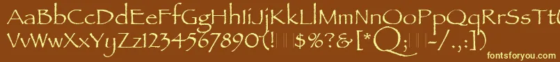 PapyrusPlain Font – Yellow Fonts on Brown Background