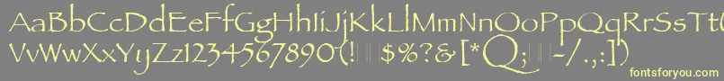 PapyrusPlain Font – Yellow Fonts on Gray Background