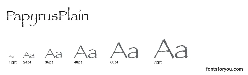 Размеры шрифта PapyrusPlain