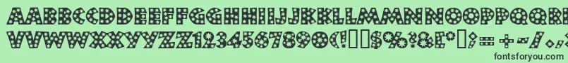 Neulandstar Font – Black Fonts on Green Background