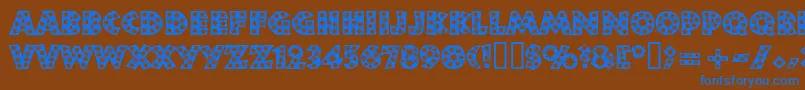 Neulandstar Font – Blue Fonts on Brown Background