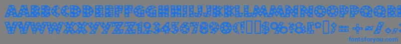 Neulandstar-Schriftart – Blaue Schriften auf grauem Hintergrund