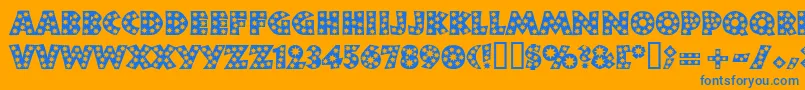 Neulandstar Font – Blue Fonts on Orange Background