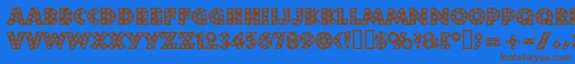 Neulandstar Font – Brown Fonts on Blue Background