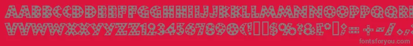 Neulandstar-Schriftart – Graue Schriften auf rotem Hintergrund