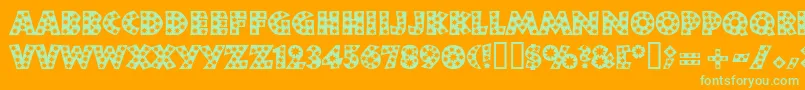 Neulandstar Font – Green Fonts on Orange Background