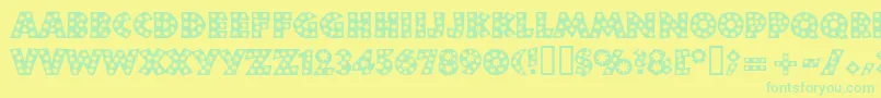 Neulandstar Font – Green Fonts on Yellow Background