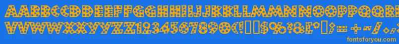 Neulandstar Font – Orange Fonts on Blue Background