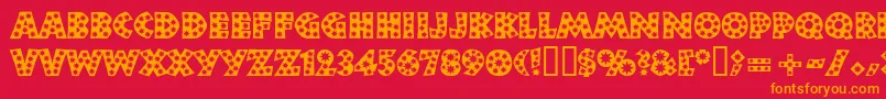 Neulandstar Font – Orange Fonts on Red Background