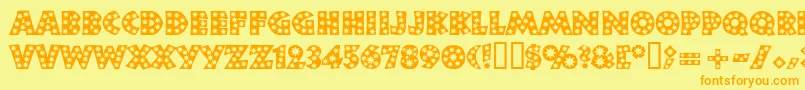 Neulandstar Font – Orange Fonts on Yellow Background