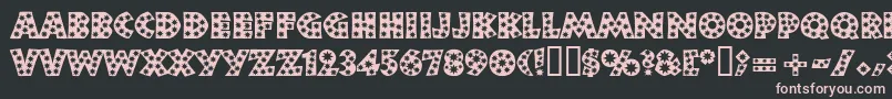 Neulandstar-Schriftart – Rosa Schriften auf schwarzem Hintergrund