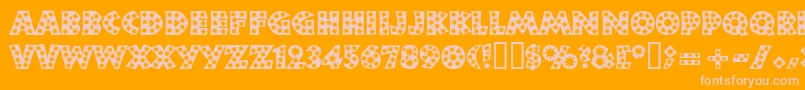 Neulandstar Font – Pink Fonts on Orange Background