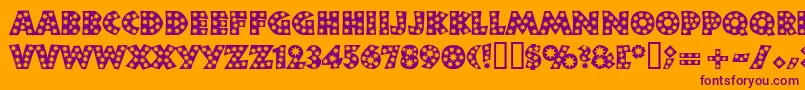 Neulandstar-fontti – violetit fontit oranssilla taustalla