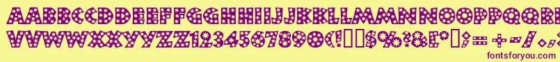 Neulandstar Font – Purple Fonts on Yellow Background