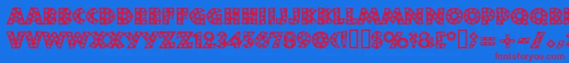 Neulandstar Font – Red Fonts on Blue Background