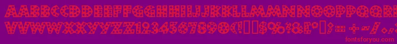 フォントNeulandstar – 紫の背景に赤い文字