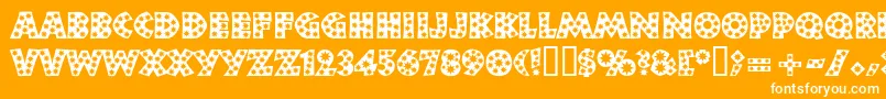 Fonte Neulandstar – fontes brancas em um fundo laranja
