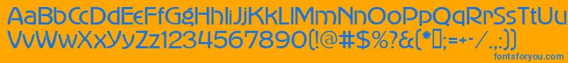 Advertiser Font – Blue Fonts on Orange Background