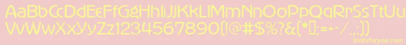 Advertiser-Schriftart – Gelbe Schriften auf rosa Hintergrund