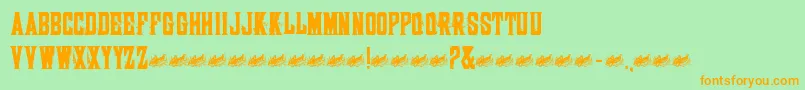Snacks Font – Orange Fonts on Green Background